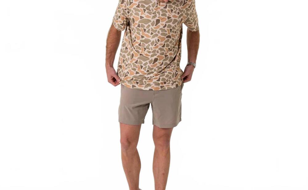 NEW BURLEBO quick dry performance polo in venado camo